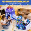 3 in 1 Rocket Ship Play Tent with Tunnel Ball Pit for Kids Space Themed Pop Up Playhouse Indoor Outdoor Astronaut Tent Set Toy Gift for Boys Girls Toddler Baby Child Games Birthday Party view 4