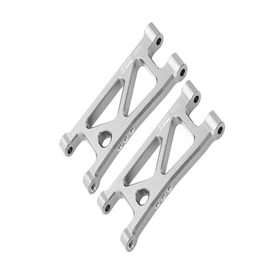 Aluminum 7075 Alloy Rear Lower Suspension Arms for Arrma 1/14 Mojave GROM MEGA 380 Brushed 4X4 Small Scale Desert Truck RTR-ARA2104 Upgrades - Silver