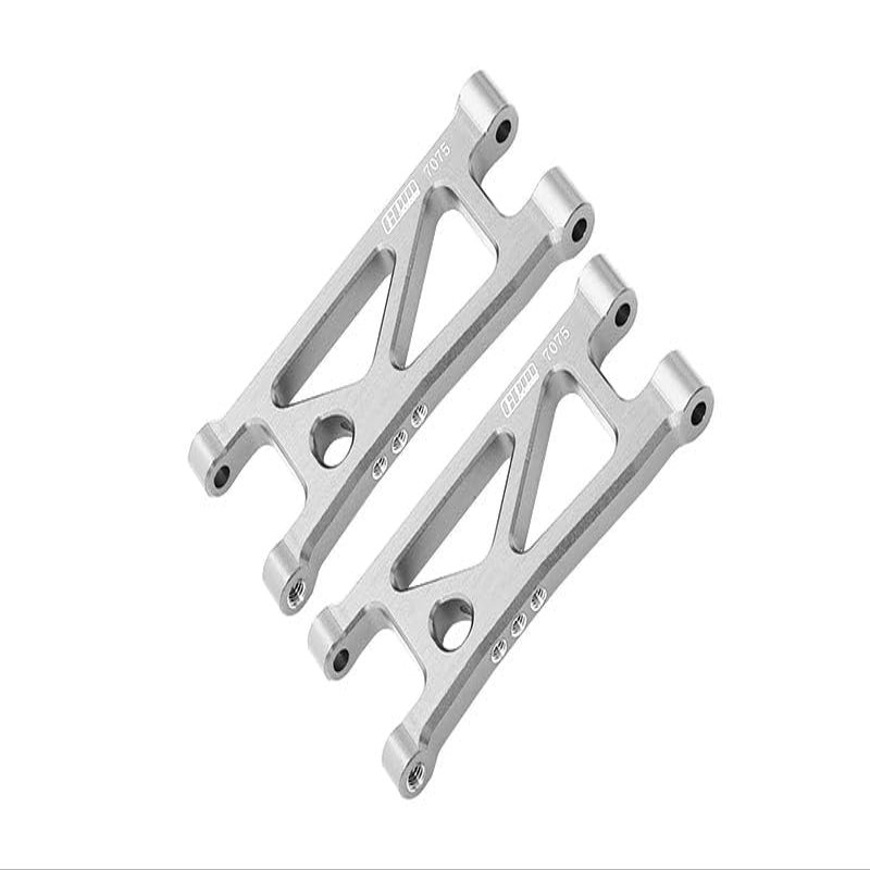 Aluminum 7075 Alloy Rear Lower Suspension Arms for Arrma 1/14 Mojave GROM MEGA 380 Brushed 4X4 Small Scale Desert Truck RTR-ARA2104 Upgrades - Silver