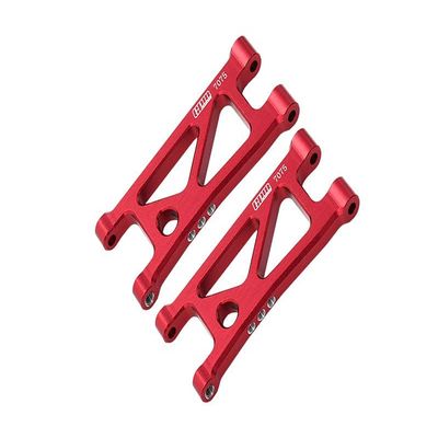 Aluminum 7075 Alloy Rear Lower Suspension Arms for Arrma 1/14 Mojave GROM MEGA 380 Brushed 4X4 Small Scale Desert Truck RTR-ARA2104 Upgrades - Red
