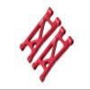 Aluminum 7075 Alloy Rear Lower Suspension Arms for Arrma 1/14 Mojave GROM MEGA 380 Brushed 4X4 Small Scale Desert Truck RTR-ARA2104 Upgrades - Red view 1