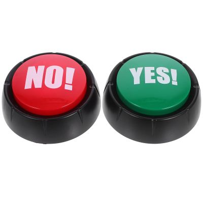 2pcs Answer Buzzers Yes Button and No Button with Sound, Electronic Responder Button Funny Toy for Game or Pet