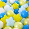 Heopeis 100 Pcs Ball Pit Balls and Stars for Toddlers, Plastic Blue Balls for Ball Pit BPA Free Crush Proof Plastic Toy Balls for Play Tent Pool, Children's Water Toys view 2