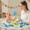 Heopeis 100 Pcs Ball Pit Balls and Stars for Toddlers, Plastic Blue Balls for Ball Pit BPA Free Crush Proof Plastic Toy Balls for Play Tent Pool, Children's Water Toys view 3