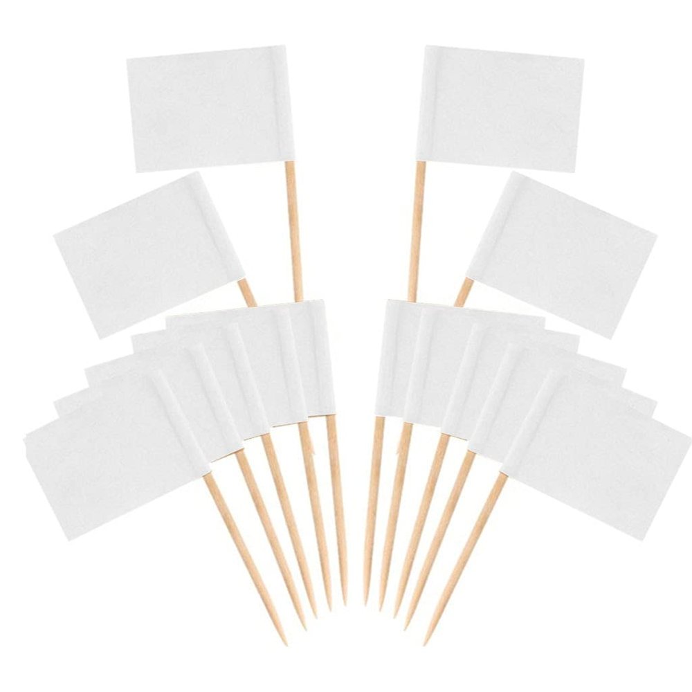 100pcs Flags Food Labels Cheese Marker Picks Cupcake