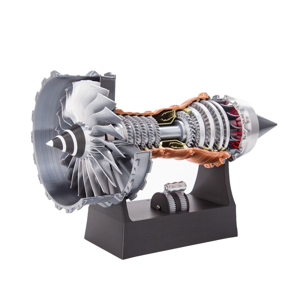 Domiuie TR900 Turbofan Engine Model, DIY Functional Turbofan Aero Aircraft Engine 3D Printed Assembly Model (Dynamic KIT Version/50PCS+)