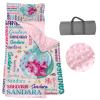 Personalized Toddler Nap Mats for Daycare - Custom Name Mermaid Kids Nap Mat for Preschool Kindergarten Girls Sleeping Bag with Pillow and Blanket, Thick Padded Easy Roll Up Names view 1