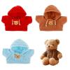 PEOVLVN 3 Pcs Build a Bear Clothes, Stuffed Animal Clothes Bear Hoodie Sweater Cute Tiny Clothes Fit Most 12-16 Inch Bears Make Your Own Plush Bears Outfits Accessories (red, blue, brown) view 1