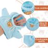 PEOVLVN 3 Pcs Build a Bear Clothes, Stuffed Animal Clothes Bear Hoodie Sweater Cute Tiny Clothes Fit Most 12-16 Inch Bears Make Your Own Plush Bears Outfits Accessories (red, blue, brown) view 3