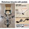 LSQXSS 3 Wheels Bicycle,Rickshaw Tricycle with Pedals,Tandem Trike with Back seat,seat with Belt and armrest,Front and Rear Wheel Brakes,Outdoor Cruiser Bike,Pneumatic tire Spoke Wheels view 4