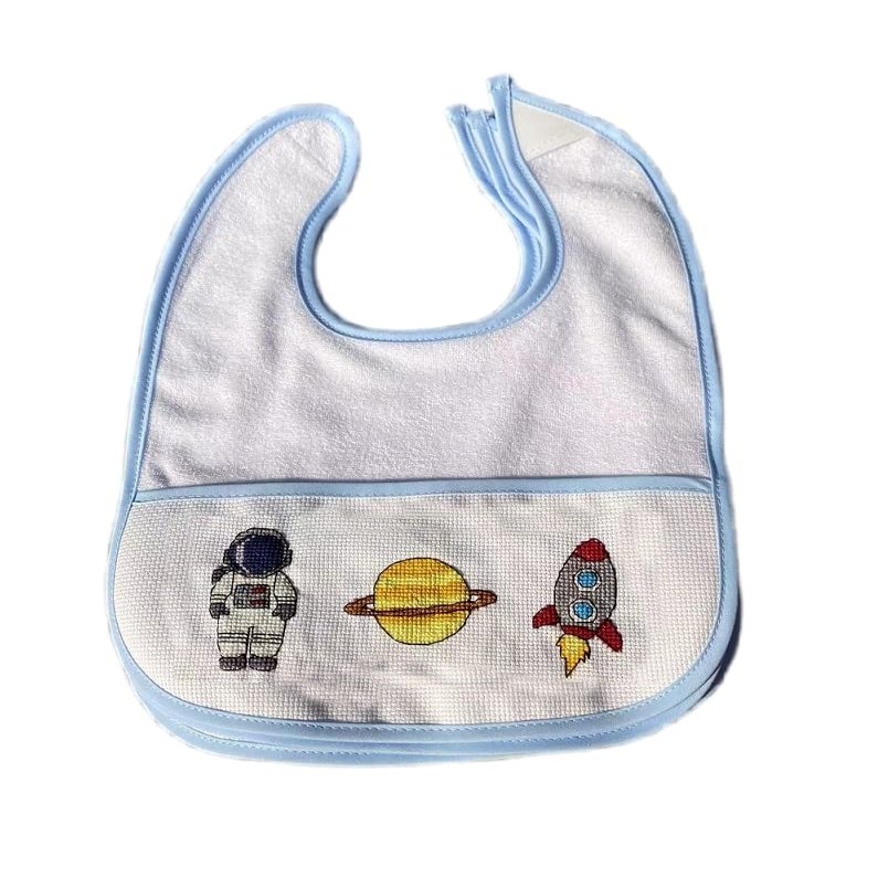 5pcs of light blue Cotton Cross Stitch Bib