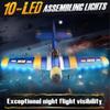 BEZGAR HQ089 RC Plane, Drones for Kids, 6-axis Gyro Remote Control Airplane, RC Helicopter, Easy Control for Beginners Toys with Colorful LED Navigation Lights view 2