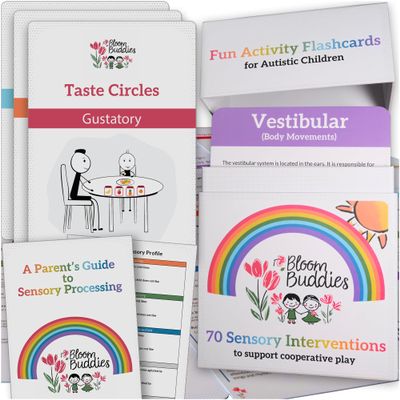 BLOOM BUDDIES - 70 Fun Sensory Games & Activities for Parents of Children with Autism ADHD. Sensory Play Ideas for Caregivers of Kids on The Spectrum. A Sensory Intervention Gift for Send Teachers