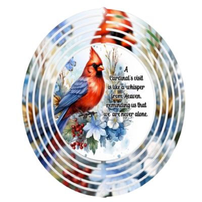 10" Wind Spinner - Cardinal "Visit, You're Never Alone"