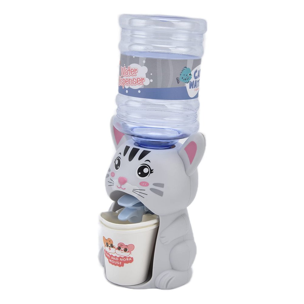 Cute Cartoon Animal Water Dispenser Toy for Mini Kitchen Playset, Lightweight and Durable, with Sound and Light Effects for Role Play (Big Cute Cat)
