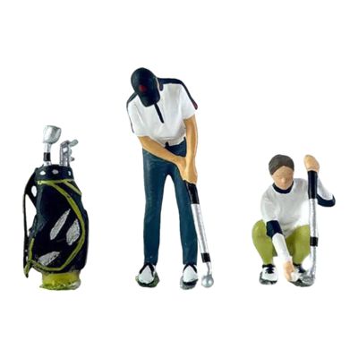 1/64 Scale Golf Sport Couple Model People Figurine Photography Prop, Collectible