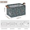 ALAZA Fish Navy Blue Rectangular Closet Storage Box Storage Bin Basket Storage Cube with Leather Handles Nursery Storage Laundry Hamper 2 Piece view 3