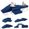 Elftopia Foam Climbing Blocks with Ball Pit Designed for Toddlers Aged 1-3 -Great for Indoor Crawling, Inside Foam Playground Set for Little Ones to Active Playing -(Balls NOT Included) Navy view 1