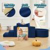 Elftopia Foam Climbing Blocks with Ball Pit Designed for Toddlers Aged 1-3 -Great for Indoor Crawling, Inside Foam Playground Set for Little Ones to Active Playing -(Balls NOT Included) Navy view 4