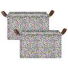 ALAZA Beautiful Leaf Blossom Flower Rectangular Closet Storage Box Storage Bin Basket Storage Cube with Leather Handles Nursery Storage Laundry Hamper 2 Piece view 2