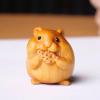 Ximimark 2pc Cute Foodie Hamster Ornament, Wood Handle Home Gift Decoration, Crafts Art Ornaments, Wooden Desktop Ornament for Office and Home view 2