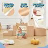 Elftopia Foam Climbing Blocks with Ball Pit Designed for Toddlers Aged 1-3 -Great for Indoor Crawling, Inside Foam Playground Set for Little Ones to Active Playing -(Balls NOT Included) Beige view 4
