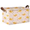 ALAZA Duck Heart Love Rectangular Closet Storage Box Storage Bin Basket Storage Cube with Leather Handles Nursery Storage Laundry Hamper 2 Piece view 1