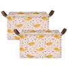 ALAZA Duck Heart Love Rectangular Closet Storage Box Storage Bin Basket Storage Cube with Leather Handles Nursery Storage Laundry Hamper 2 Piece view 2