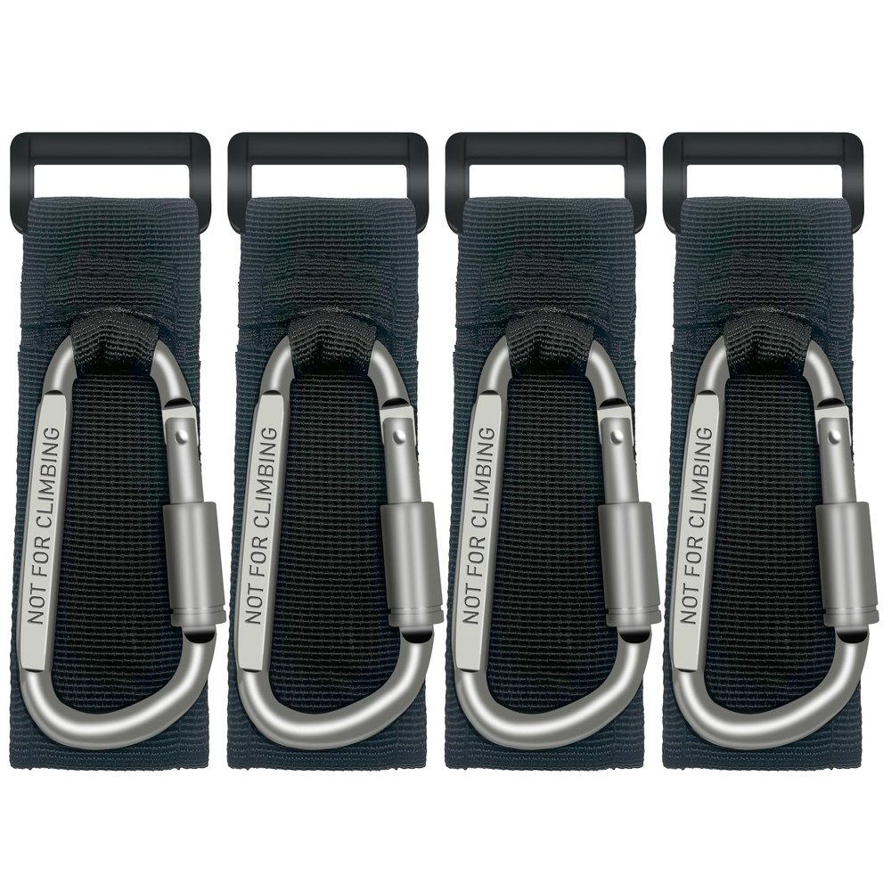 4 Pcs Baby Stroller Hook, Carry 30 lbs per Stroller Carabiner Clip, Adjustable Baby Stroller & Car Seat Hook for Hanging Diaper Bag, Wheelchair,Golf cart, Shopping and Pet Cart