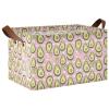 ALAZA Avocado Heart Love Rectangular Closet Storage Box Storage Bin Basket Storage Cube with Leather Handles Nursery Storage Laundry Hamper 2 Piece view 1