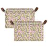 ALAZA Avocado Heart Love Rectangular Closet Storage Box Storage Bin Basket Storage Cube with Leather Handles Nursery Storage Laundry Hamper 2 Piece view 2