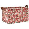 ALAZA Blossom Floral Watermelon Rectangular Closet Storage Box Storage Bin Basket Storage Cube with Leather Handles Nursery Storage Laundry Hamper 2 Piece view 1