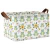 ALAZA Beautiful Blossom Frog Rectangular Closet Storage Box Storage Bin Basket Storage Cube with Leather Handles Nursery Storage Laundry Hamper 2 Piece view 1