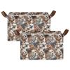 ALAZA Black Brown Pug Dog Rectangular Closet Storage Box Storage Bin Basket Storage Cube with Leather Handles Nursery Storage Laundry Hamper 2 Piece view 2