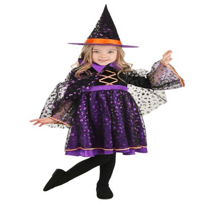 Fun Costumes Girl's Toddler Twilight Twinkle Witch Sustainable Material Costume, Girl's Witch Costumes, 2T