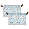 ALAZA Coral Reef Fish Rectangular Closet Storage Box Storage Bin Basket Storage Cube with Leather Handles Nursery Storage Laundry Hamper 2 Piece view 2