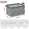 ALAZA Shark Fish Starfish Palm Leaf Rectangular Closet Storage Box Storage Bin Basket Storage Cube with Leather Handles Nursery Storage Laundry Hamper 2 Piece view 3