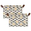 ALAZA Black Yellow Puppy Dog Polka Dot Rectangular Closet Storage Box Storage Bin Basket Storage Cube with Leather Handles Nursery Storage Laundry Hamper 2 Piece view 2