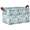 ALAZA Blue Butterfly Blossom Leaf Rectangular Closet Storage Box Storage Bin Basket Storage Cube with Leather Handles Nursery Storage Laundry Hamper 2 Piece view 1