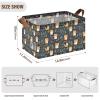 ALAZA Cute Cat Kitten Blossom Leaf Rectangular Closet Storage Box Storage Bin Basket Storage Cube with Leather Handles Nursery Storage Laundry Hamper 2 Piece view 3