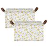 ALAZA Duck Polka Dots White Rectangular Closet Storage Box Storage Bin Basket Storage Cube with Leather Handles Nursery Storage Laundry Hamper 2 Piece view 2