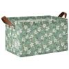 ALAZA Blossom Flower Leaf Green Rectangular Closet Storage Box Storage Bin Basket Storage Cube with Leather Handles Nursery Storage Laundry Hamper 2 Piece view 1