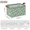 ALAZA Blossom Flower Leaf Green Rectangular Closet Storage Box Storage Bin Basket Storage Cube with Leather Handles Nursery Storage Laundry Hamper 2 Piece view 3