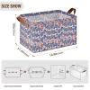 ALAZA Blue Blossom Flower Rectangular Closet Storage Box Storage Bin Basket Storage Cube with Leather Handles Nursery Storage Laundry Hamper 2 Piece view 3