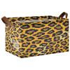 ALAZA Brown Leopard Print Yellow Rectangular Closet Storage Box Storage Bin Basket Storage Cube with Leather Handles Nursery Storage Laundry Hamper 2 Piece view 1