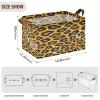 ALAZA Brown Leopard Print Yellow Rectangular Closet Storage Box Storage Bin Basket Storage Cube with Leather Handles Nursery Storage Laundry Hamper 2 Piece view 3