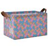 ALAZA Blue Orange Blossom Flower Rectangular Closet Storage Box Storage Bin Basket Storage Cube with Leather Handles Nursery Storage Laundry Hamper 2 Piece view 1