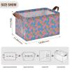 ALAZA Blue Orange Blossom Flower Rectangular Closet Storage Box Storage Bin Basket Storage Cube with Leather Handles Nursery Storage Laundry Hamper 2 Piece view 3