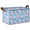 ALAZA Duck Blue Rectangular Closet Storage Box Storage Bin Basket Storage Cube with Leather Handles Nursery Storage Laundry Hamper 2 Piece view 1