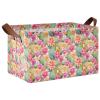 ALAZA Blossom Cactus Rectangular Closet Storage Box Storage Bin Basket Storage Cube with Leather Handles Nursery Storage Laundry Hamper 2 Piece view 1